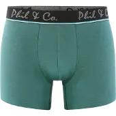 Phil&Co. Boxershorts ' 2-Pack Jersey ' grijs / groen / grasgroen