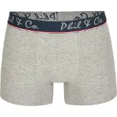 Phil&Co. Boxershorts navy / azuur / grijs gemêleerd