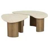 Hoyz Collection salontafel romano organic travertin look set van 2