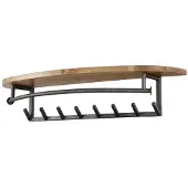 Hoyz kapstok round 8 haken hoedenplank acaciahout