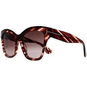 Tom Ford Elvira FT1217 55T gekleurde zonnebril havana bordeaux gradiënt