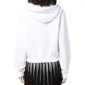 OFF-WHITE Gebroken witte cropped witte hoodie met geometrisch logo