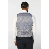 Paul Andrew Marineblauwe formele herenvesten van wolmix tweed