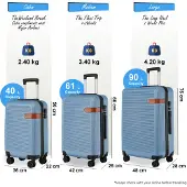 Infinity Leather Hardshell Blue Navy Cabine Kofferset Robuuste ABS Lichtgewicht Bagage Vakantietas