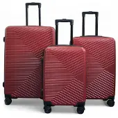 Infinity Leather Harde rode koffer, robuuste 8-wiel handbagagekoffer