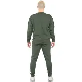 MYT Heren trainingspak met ronde hals en geborduurd logo in kaki