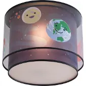 QAZQA Kinderplafondlamp zwart met ruimteschip en sterren - Harrie in Space