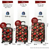 Infinity Leather Uitbreidbare harde schaal zwarte rozen 8 wielen koffer print bagage