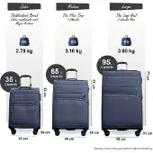 Infinity Leather Lichtgewicht zachte grijze dubbele 4-wiel handbagagekoffer