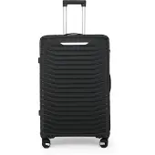 Infinity Leather Harde schaal zwarte klassieke kofferset 8-wiel cabine TSA-bagagekoffer vakantie reizen