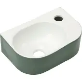 Differnz Fonteinset Lina - Keramiek - Groen/hoogglans Wit - 30x20x10cm