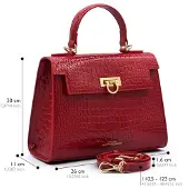 ATELIERS SAINT GERMAIN Cannes tas croco-effect rood