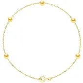 ATELIERS SAINT GERMAIN Armband - 5 Echte Gecultiveerde Zoetwaterparels Rond 4-5 mm