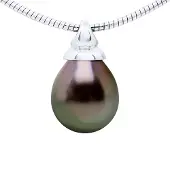 ATELIERS SAINT GERMAIN Halsketting OMEGA Echte Gecultiveerde Tahiti Parels Pear 9-10 mm