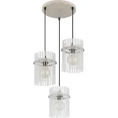 Globo 3 Lichts Hanglamp Gorley Zand Bruin Met Glas Rond