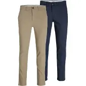 Jack & Jones Chino 'Macro Dave' beige / donkerblauw