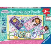 Ravensburger Puzzels 2 x 12 stukken: Pyjamafeest, Gabby's Poppenhuis