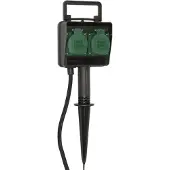Brennenstuhl 1154430 Tuinstekkerdoos 2-voudig Zwart, Groen