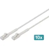 Digitus DK-1632-A-003B-10 Flexibele patchkabel CAT 6A F-FTP, koper, 0,3 m, grijs, 10 stuks