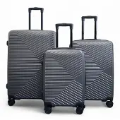 Infinity Leather Harde koffer in antracietgrijs, robuuste handbagagekoffer met 8 wielen