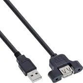 InLine USB2.0 - USB-A verlengadapter met montagemogelijkheid - 0,60 meter