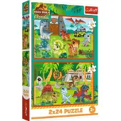 Trefl puzzel - dinosaurussen Jurassic World FSC Mix 70% 2x24 stukjes.