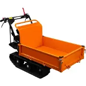 Monster Benzine minidumper met rupsbanden - oranje - 93x65x23cm - 300kg