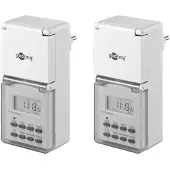 Goobay tijdschakelklok set van 2 stuks - digitaal (10 programma's per week) - voor buiten (IP44) / wit