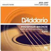 Daddario Snaren voor akoestische gitaar - DADDARIO - EJ15 - Phosphor Bronze - Calibers 10-14-23-30-39-47 - Verhoogde duurzaamheid