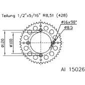 Esjot 15026 428 Achtertandwiel