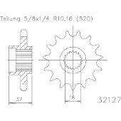 Esjot 32127 520 Standard Voortandwiel