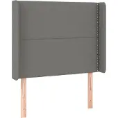 vidaXL Hoofdbord met randen 147x16x78/88 cm stof donkergrijs