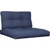 vidaXL Palletkussenset 70x40x12 cm stof marineblauw