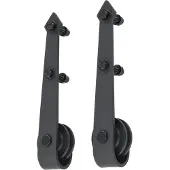 vidaXL Schuifdeurslotset, 183 cm, staal, zwart