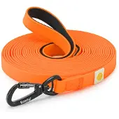 Lionto honden sleeplijn waterafstotend & met 360° karabijnhaak, neonoranje 5 m