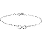 The Jewelry Collection Zilver Gerhodineerde Enkelbandje infinity 2 1328387