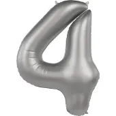 Folat - Folieballon Cijfer 4 Moonlight Silver - 86 cm