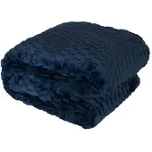 Markizeta Donkerblauw Zacht Pluche Plaid 200x220cm met Embossed Patroon