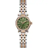 Gc Analoog horloge 'Gleam Mini' rose-goud / olijfgroen / zilver