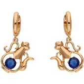 Faina Oorbellen navy / goud