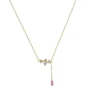 Faina Ketting goud / rosa / transparant