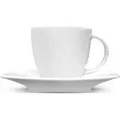 Lubiana Victoria Kop in Schotel 200ml - Vierkante Porseleinen Koffiekop