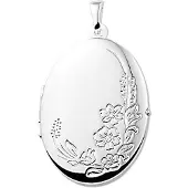 The Jewelry Collection Zilver Gerhodineerde Medaillon gravure 1329966