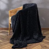 Markizeta Zwart Pluche Dekentje 200x220 cm - Zacht & Stijlvol