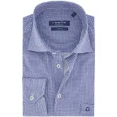 Ledub overhemd modern fit blauw geprint