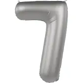 Folat - Folieballon Cijfer 7 Moonlight Silver - 86 cm