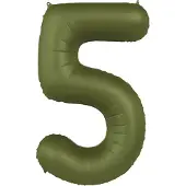 Folat - Folieballon Cijfer 5 Olive Green - 86 cm