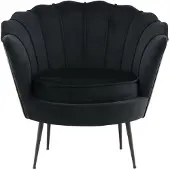 Ebuy24 Nice fauteuil velours zwart.