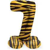 Folat - Staande folieballon Cijfer 7 Tiger Chic - 72 cm
