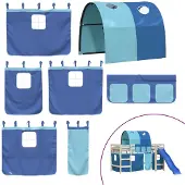 vidaXL Gordijnen voor hoogslaper met tunnel polyester blauw